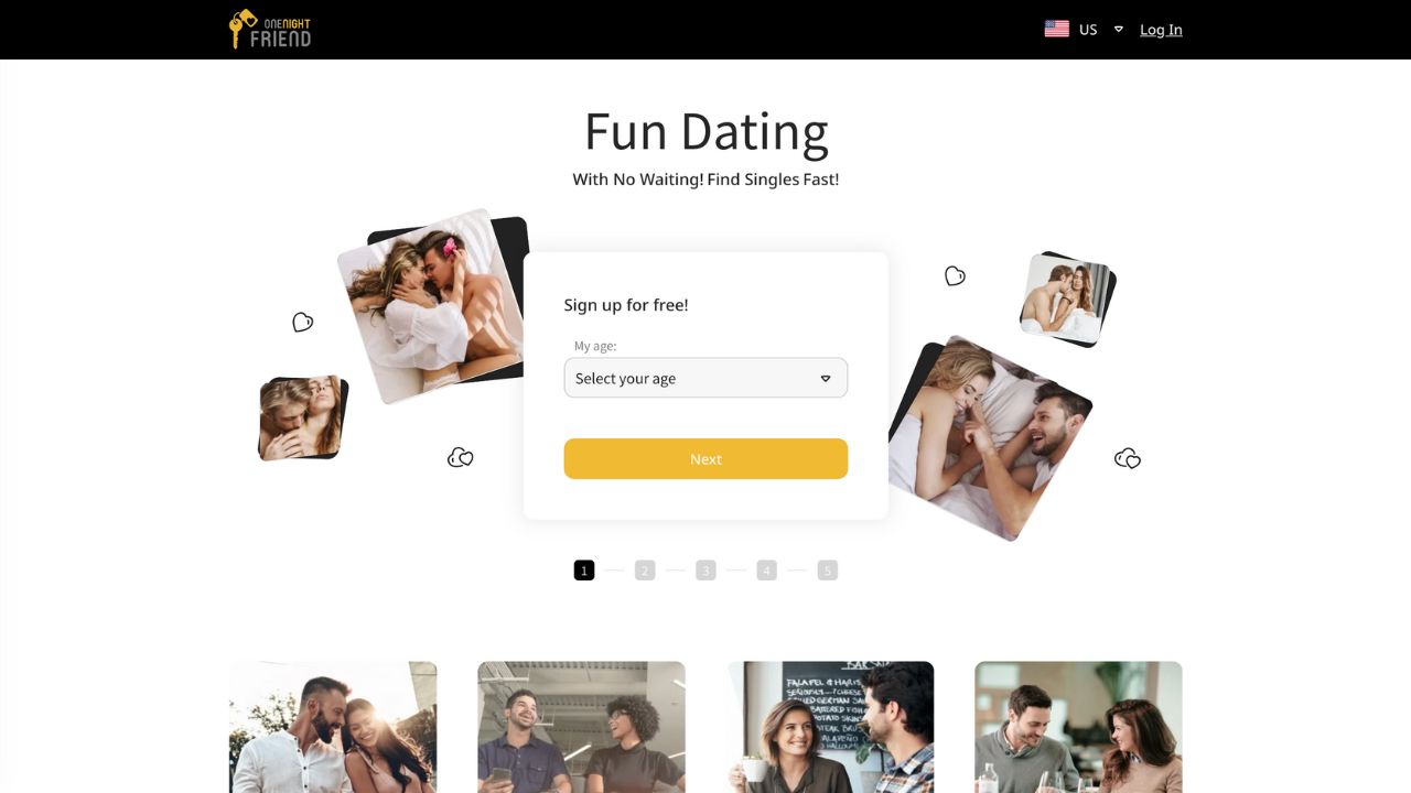 OneNightFriend main page